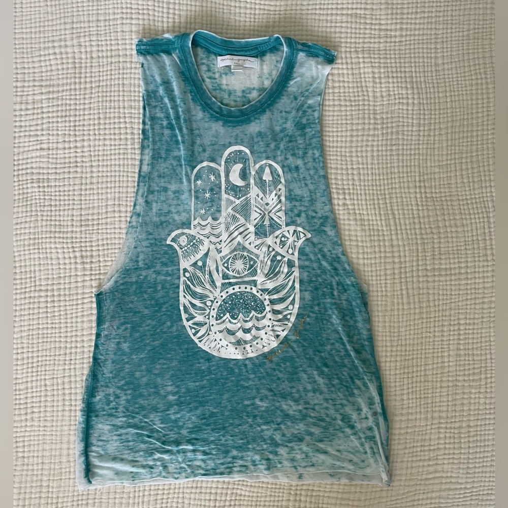 Spiritual Gangster Hamsa Waves Burnout Tank - Picture 2 of 8